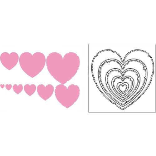 New Nested Hearts Frame Craft Embossing Mold 2021 Metal Cutting Dies for DIY Decorative Scrapbooking Album Card Making No Stamps