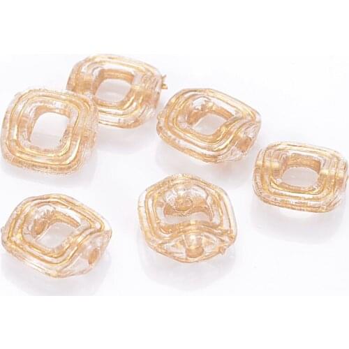 Wholesale 13mm Vintage Inspired Ethnic Square Plating Clear Acrylic Antique Design Spacer Bead For Women Diy Jewelry Making