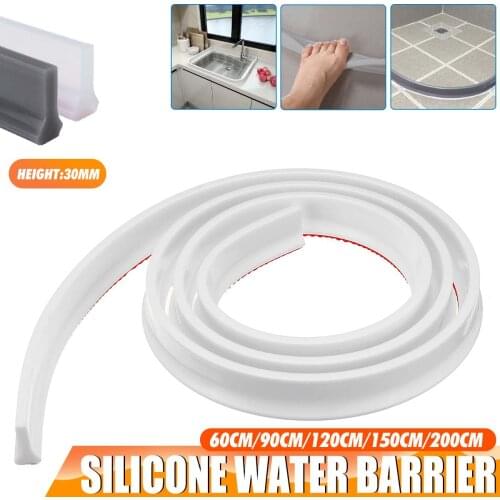 30MM Height Bathroom Water Stopper Water Partition Dry&Wet Separation Flood Barrier Rubber Dam Silicon Water Blocker Don't Slip