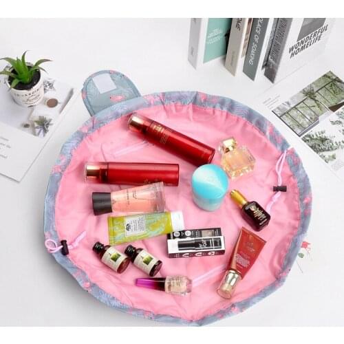 New Upgrade Large Capacity Cosmetic Bag Professinal Lazy Can Store Women Travel Drawstring Organizer Makeup Case