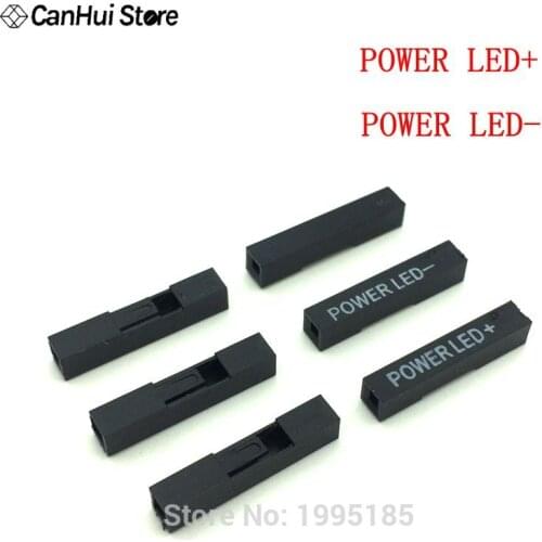 100/1000pcs Dupont Head 2.54mm POWER LED - + 1P Dupont Plastic Shell Pin Head Connector Jumper Wire Cable Housing Plug Female