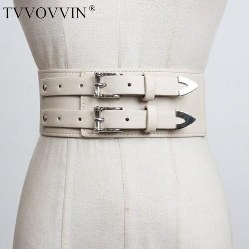TVVOVVIN Cummerbunds Vintage Women Black Belt For Women Wide All Match Fashion Pu Leather Waistband Woman 2020 New Fashion N598