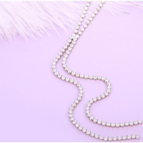Gold Luxury Cubic Zircon Long Chain Necklace For Women Fashion Jewelry Wedding Party Necklace Anniversary Gifts 2020 Dropship