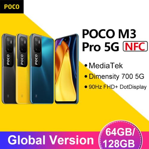 Smartphone POCO M3 Pro 5G 4GB 64GB / 6GB 128GB Dimensity 700 Octa Core 6.5” FHD+ DotDisplay 5000mAh NFC 48MP Camera