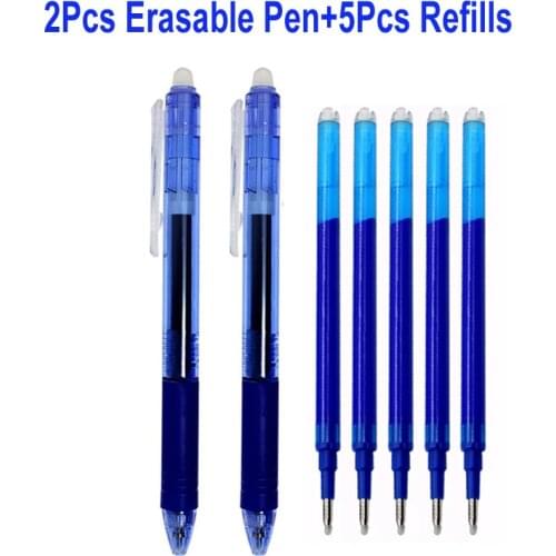 0.7mm Erasable Pen Refill Button Slide Press Handle Red Blue Black Green Ink Rod Office Accessories Retractable Erasable Gel Pen