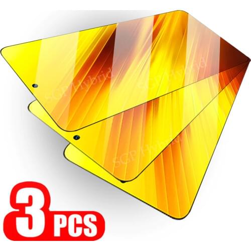 3PCS Safety Glass For Xiaomi Poco X3 NFC X2 Screen Protector On For Xiaomi Pocophone X3 Pocox3 Cover Film Glas Not Case Coque