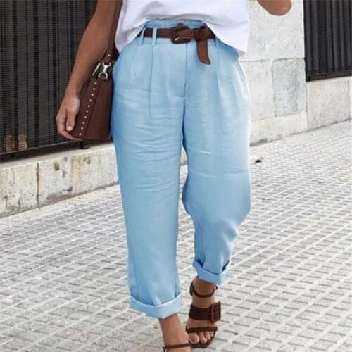 2021 Summer Wide Leg Pants Women Solid Trousers Autumn Casual Elastic Waist Wide Leg Pantalon Oversized