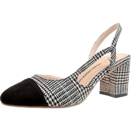 Women Single Shoes Female Thick Heel Fragrance Style High Heels Vibrating Small Incense Sandals