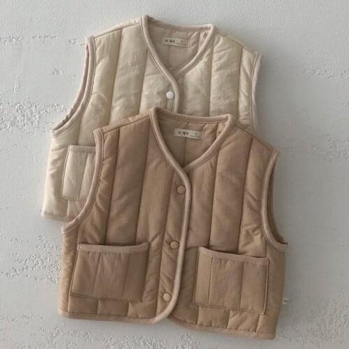 Winter New Baby Girls and Boys Solid Color Thicken Vest