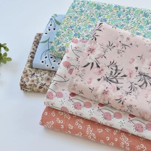 1meter 100% cotton small floral fabric for Childrens skirt dress DIY Summer cloth bag handwork fabric art XMT
