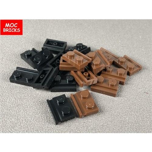 10pcs/lot MOC Bricks Plate, Modified 1 x 2 with Door Rail fit with 32028 DIY Educational Building Blocks Toys kids best gifts
