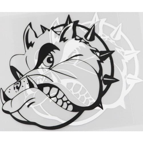 12.4CMX11.5CM Wicked Dog Pet Animal Collar Decal Vinyl Car Sticker Black/Silver 8A-0570
