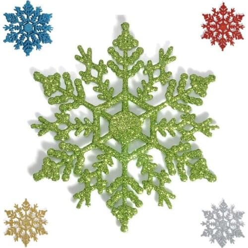 12 Pcs Glitter Snowflake Christmas Ornaments Xmas Tree Hanging Decoration Blue CNIM Hot