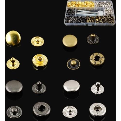 40/80/100/120/140set 633# Snap Fastener Metal Buttons For Clothing Jeans No Sewing Snap Fastener Button Stud Leather Bag Clothes