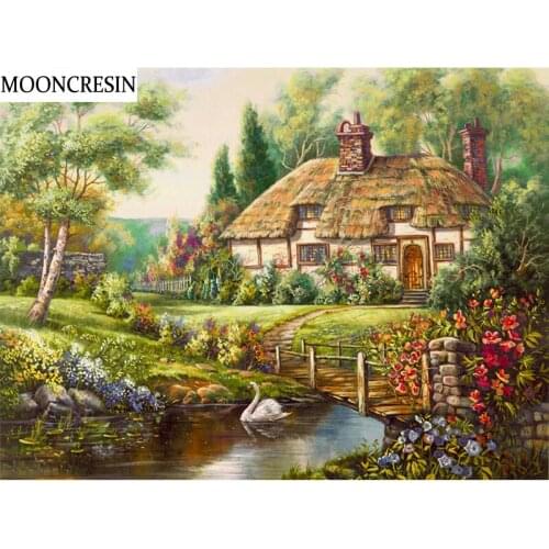 Diamond Embroidery 5D Diy Diamond Painting Europe House Villa Full Square Crystal Mosaic Of Rhinestone Cross Stitch Home Decor