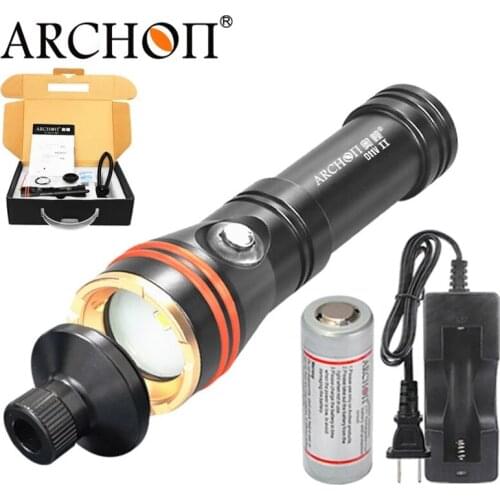 ARCHON D11V II Diving flashlight CREE XM-L2 U2 max 1200 lumen 100m diving photography HD video torch with battery charger