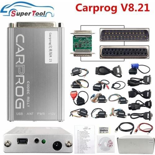 Carprog V8.21 Online Programmer Full Adapters With Keygen Car Prog V 8.21 For Airbag Reset/Radio/Dash/IMMO/ECU Auto Repair Tool
