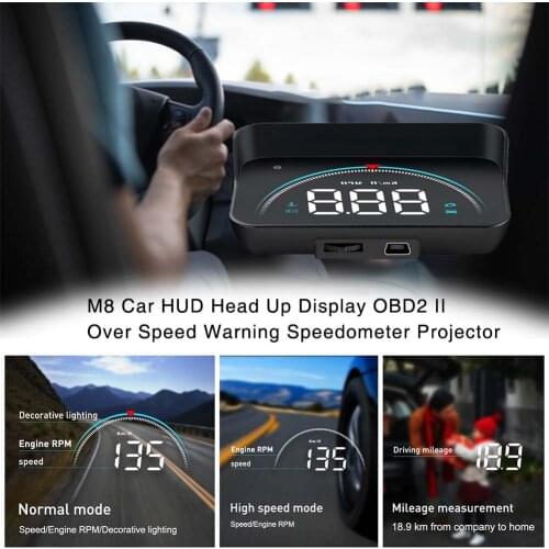 Car Head Up Display GPS Speedometer 6.2" C1090 Speed Mileager HUD Display Digital Speed Alarm MPH KMH Altitude Display Projector