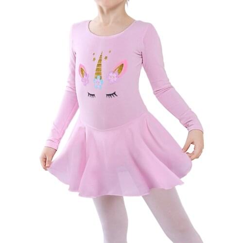 BAOHULU New Cotton Dress for 3-8 Years Kids Long Sleeve Ballet Tutu Dance-Wear Chiffon Ballerina Dress Kids