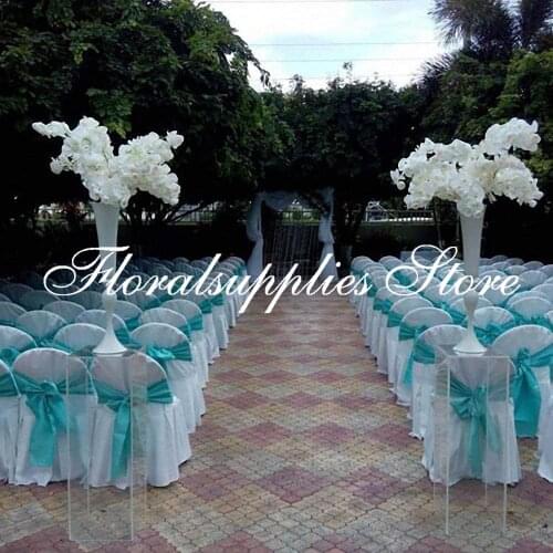 10PCS White Flower Vase Wedding Vase Centerpieces White Trumpet for Table Decoration