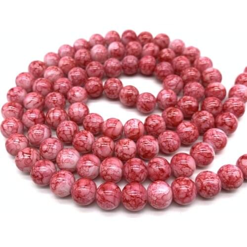 4/6/8/10mm Double Colors Glass Beads Round Loose Spaced Beads For Jewelry Making DIY Charms Jewelry Beads YBP304