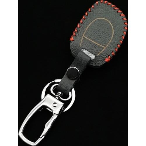 1 Button Genuine Leather Key Case Cover For Renault Clio Kangoo Master Twingo Keyless Fob Shell Holder Protector