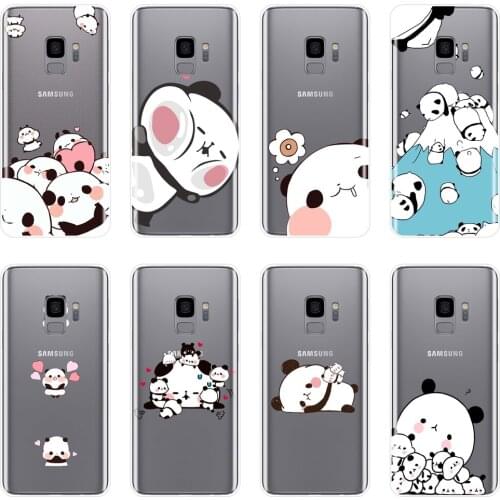 Case For Samsung Galaxy S5 S6 S7 Edge S8 S9 Plus Cute Panda Funny Kawaii Cover For Samsung Galaxy Note 9 8 5 4 Phone Cases