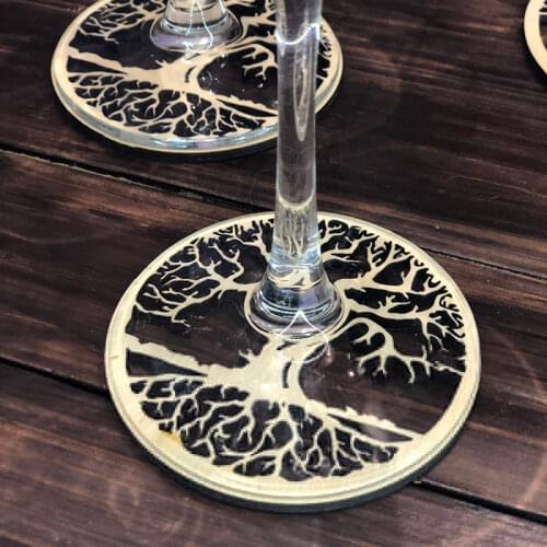 Flower Of Life Wooden Coaster,Water Harmoniser Spiritual Wooden Beverage coaster,Tree Coaster