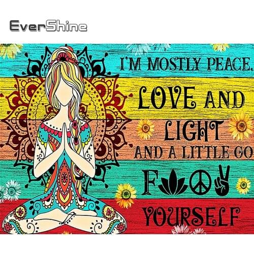 Evershine 5D DIY Diamond Painting Landscape Art Kits Diamond Embroidery Text Picture Of Rhinestones Mosaic Woman Decor For Home