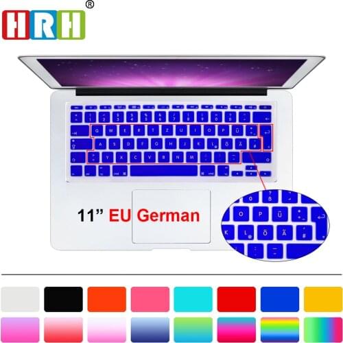 HRH German Language German Fonts Silicone EU UK Keyboard Cover Skin Sticker Protector For Macbook Air 11" 11.6 Inch A1465/A1370