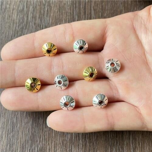 JunKang 30pcs UFO-shaped metal spacer beads connectors for jewelry making DIY handmade bracelet necklace accessories material