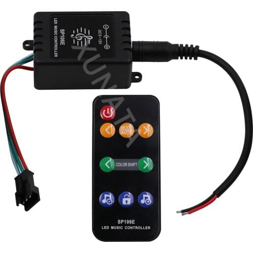 9key LED Music Controller DC 5V 12V WS2811 WS2812B SK6812 UCS1903 Colorful Magic RGB LED Tape Digital Controller SP106E