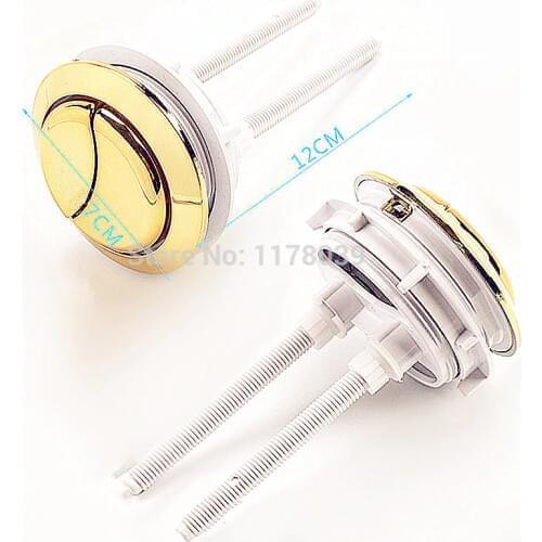 Gold color Round toilet dual push button,toilet double Push Buttons,Toilet water tank accessories big switch button,J17342