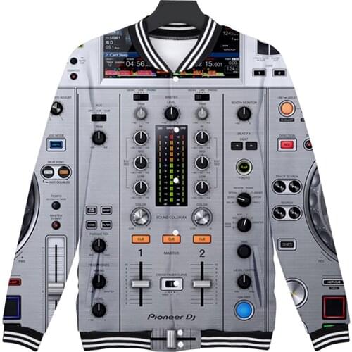 New Pioneer Dj Costume Fashion Hip Hop 3d Baseball Jacket Coat Men Women Sweatshirts Kawaii Long Sleeve Jackets Streetwear Tops
