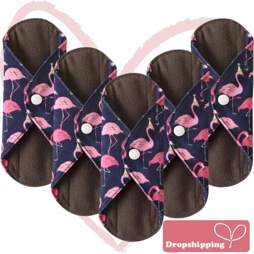 Ohbabyka Dropshipping Lecy Eco Life Panty Liner Cloth Menstrual Pad Mama Sanitary Reusable Soft Washable Charcoal Period Napkins