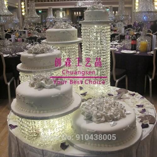 Cake stand with hanging acrylic bead ,4 tier wedding cake stand,wedding table decor cake holder free shipping