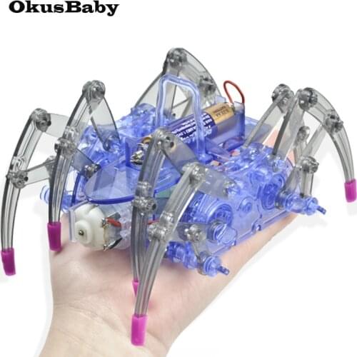 DIY Assemble Intelligent Electric Spider Robot Toy Educational DIY Kit Kids Assembling Building Puzzle Toys High Quality Toys