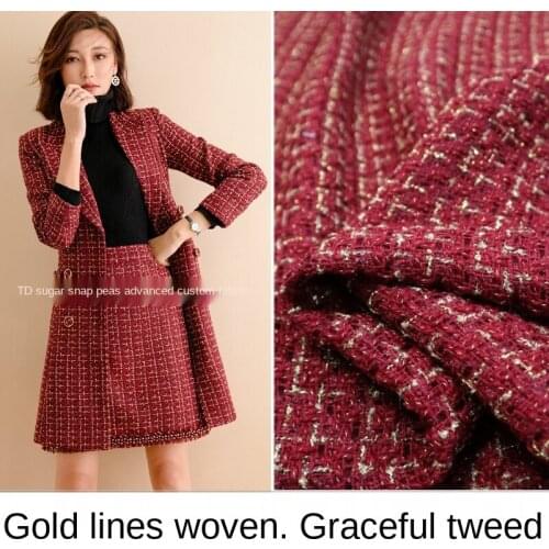 Woollen small fragrant woven blended tweed jacket fashion fabric, sewing fabric factory shop is not out of stock