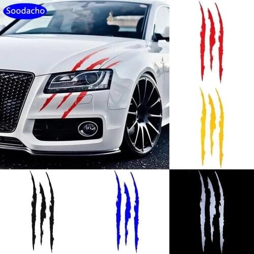 SHODA Auto Car Sticker Reflective Claw Scratch Stripe Marks Headlight Decal Car Stickers