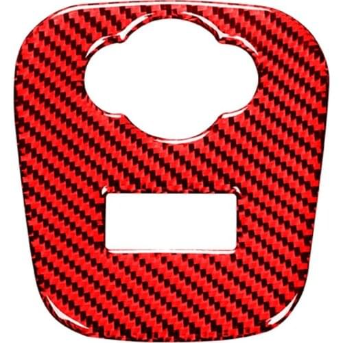 Carbon Fiber Interior Car USB AUX Console Panel Cover Trim Sticker for Mini Cooper F55 F56 F57, Red