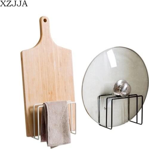 XZJJA Iron Art Wall-mounted Pot Cover Rack Cutting Board Rack Kitchen Storage Household Bathroom Towel Holder Organizer Supplies