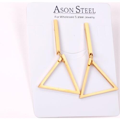 316L Stainless Steel Triangle Pattern Dangle Earrings Gold/Silver Color Women Dangles Jewelry Accessories