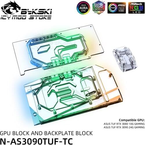 Bykski A-RGB Video Cards Water Block Backplate Block For ASUS TUF Geforce RTX 3080 3090 GAMING GPU Heatsink N-AS3090TUF-TC