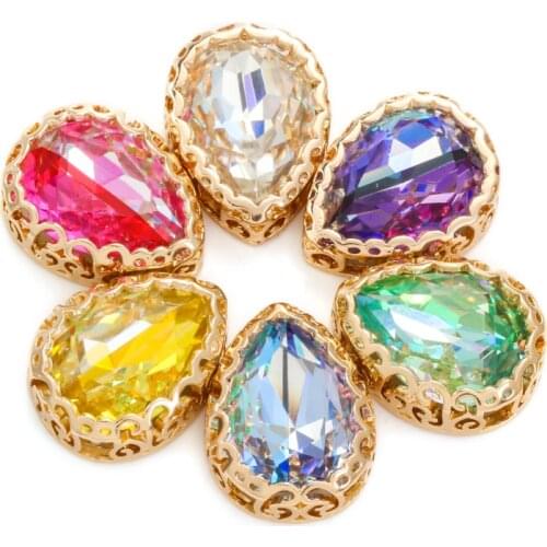 XiChuan Top New Product Lase Oval Shape Claw On Rhinestone 10x14mm 13x18mm Accessories Pointed Bottom DIY Luggage Clothes Shoes