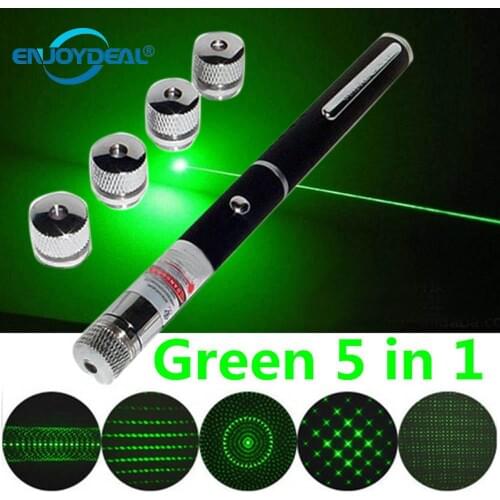 Green 5In1 portable Laser Pen Powerful Laser Pointer Presenter Remote Pen Exquisite Indoor Aperture Kaleidoscopic