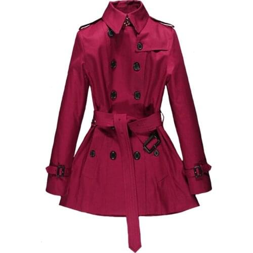British Style Short Trench Autumn New Self-cultivation Temperament Womens CoatPop Paragraph Dust Coat