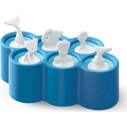 1PC Summer 6 ugly Fish-shaped Ice Cream Mold Egg Poacher Silicone Sticks Ice Mold Cover Cartoon Popsicle Molds Holder OK 0940