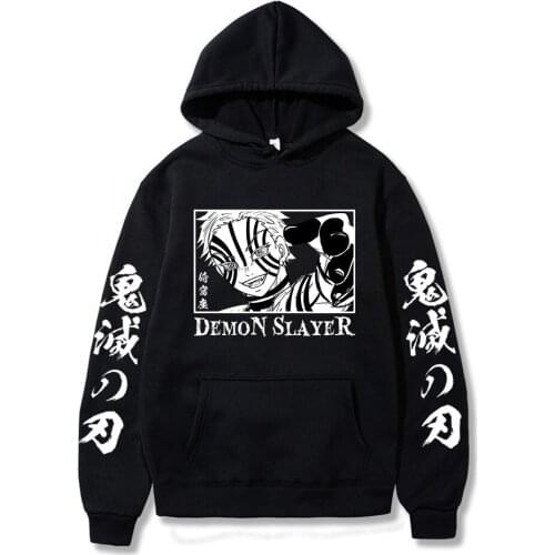 2021 Japanese Anime Demon Slayer Rengoku Akaza Twelve Kizuki Komaji Manga Hoodies Harajuku Cartoon Pullover Oversized Sweatshirt