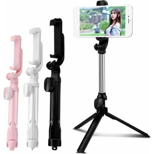 3 In 1 Bluetooth-compatible Selfie Stick Tripod Extendable Monopod with Bluetooth-compatible Shutter Led Light For smartphone