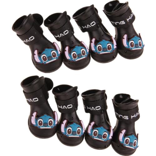 4pcs/lot S/M/L Pet Dog Rain Shoes for Dogs Booties Rubber Portable Anti Slip Waterproof Pet Dog Cat Rain Shoes Candy Colored